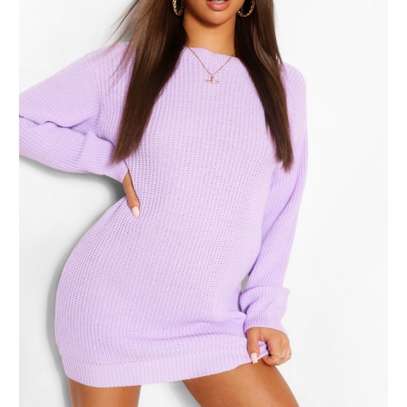 Boohoo Dresses & Skirts - Boohoo Maria Purple Knit Jumper Sweater Dress Sm
